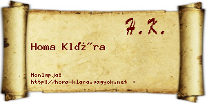 Homa Klára névjegykártya