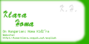 klara homa business card